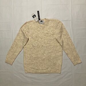 NWT 1 Sunset Lane Women's Long Sleeve 100% Acrylic Pullover Knit Ivory Sweater M